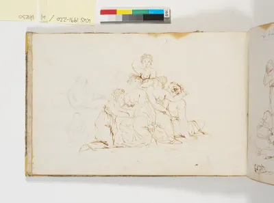 Kvindelig figurgruppe. Allegorisk scene
