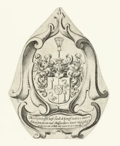 Kwabcartouche met wapenschild van familie De Graeff