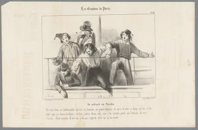 Kwajongens in het theater spuwen op een lager gezeten bezoeker