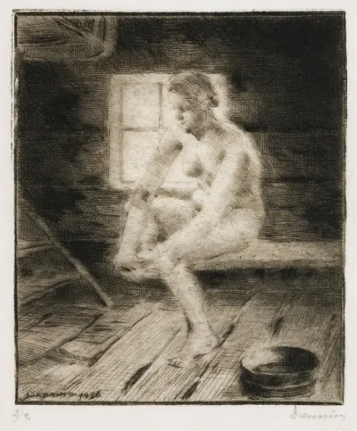 Kylpijätär tuvassa