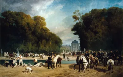 L'Artillerie campée dans le jardin des Tuileries (fin septembre 1870)