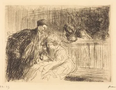 L'avocat parlant au prévenu (2e planche) (The Lawyer Talking to the Prisoner) (second plate)