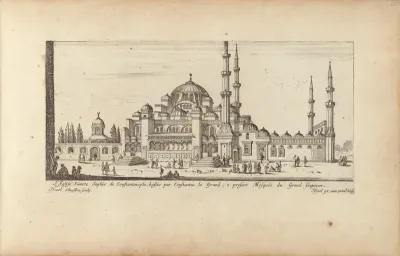 L'Eglise Saincte Sophie de Constantinople, bastie par Constantin le Grand; a present Mosquée du Grand seigneur
