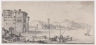 L'Embarquement des Marchandises (The Embarkation of Goods), from Paysages Gravés pour Jean de Médicis appelées aussi Paysages Dessinés a Florence, Vues de Florence, Paysages d'Italie, et Paysages Définitifs (Landscapes Engraved for Giovanni de'Medici