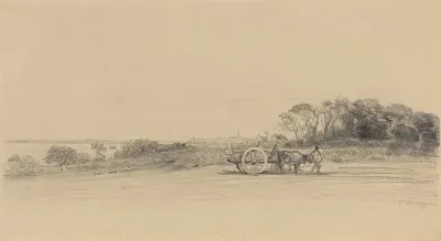 L'Ile aux Moines with Figure and Cart
