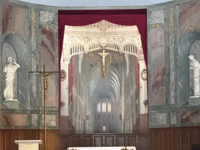 L'Intérieur d'une église gothique