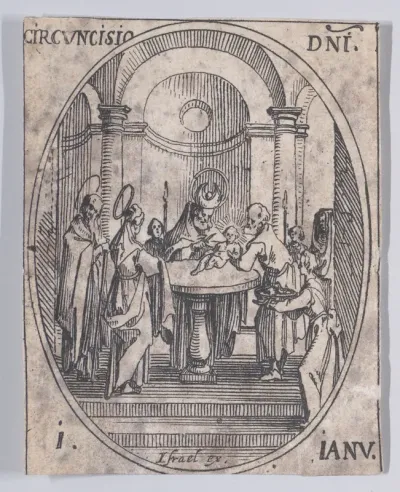 La Circoncision de Jésus-Christ (The Circumcision of Christ), January 1st, from "Les Images De Tous Les Saincts et Saintes de L'Année" (Images of All of the Saints and Feast Days of the Year)