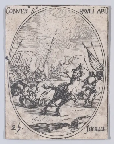 La Conversion de S. Paul (The Conversion of St. Paul), January 25th, from "Les Images De Tous Les Saincts et Saintes de L'Année" (Images of All of the Saints and Feast Days of the Year)