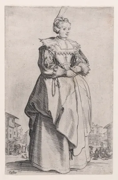 La Dame a la Petite Coiffe Relevée en Arrière (The Lady with the Hairstyle that is Lifted to the Back), from "La Noblesse" (The Nobility)