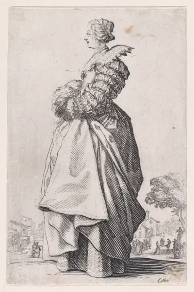 La Dame de Profil Ayant les Mains dans son Manchon (The Lady in Profile Having her Hands inside of her Muff), from "La Noblesse" (The Nobility)
