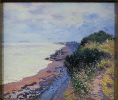 La falaise de Penarth, le soir, temps orageux