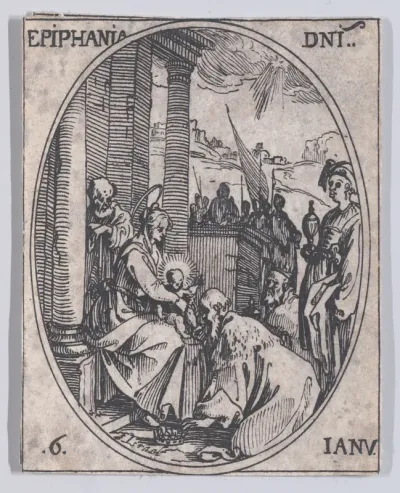 La Fête de l'Epiphanie (The Epiphany), January 6th, from "Les Images De Tous Les Saincts et Saintes de L'Année" (Images of All of the Saints and Feast Days of the Year)