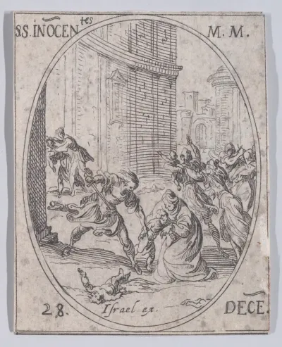 La Fête des Saints Innocentes (Feast of the Holy Innocents), December 28th, from "Les Images De Tous Les Saincts et Saintes de L'Année" (Images of All of the Saints and Religious Events of the Year)
