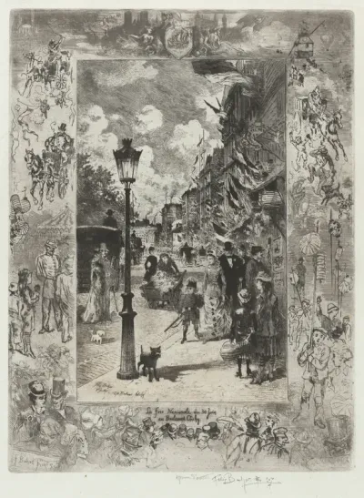La Fete Nationale au Boulevard de Clichy (National Holiday on the Boulevard de Clichy)