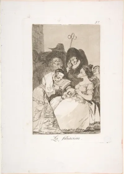 La Filiacion, plate from 'Los Caprichos'