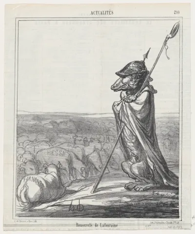 La Fontaine renewed, from 'News of the day,' published in Le Charivari, October 10, 1867