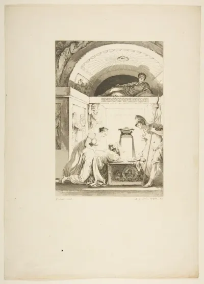 La Matrone d'Ephese, from "Contes et nouvelles en vers par Jean de La Fontaine.  A Paris, de l'imprimerie de  P. Didot, l'an III de la République, 1795"