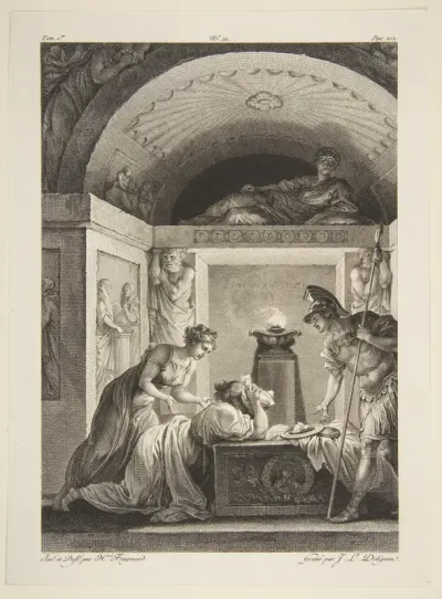 La Matrone d'Ephese, from "Contes et nouvelles en vers par Jean de La Fontaine. A Paris, de l'imprimerie de P. Didot, l'an III de la République, 1795"