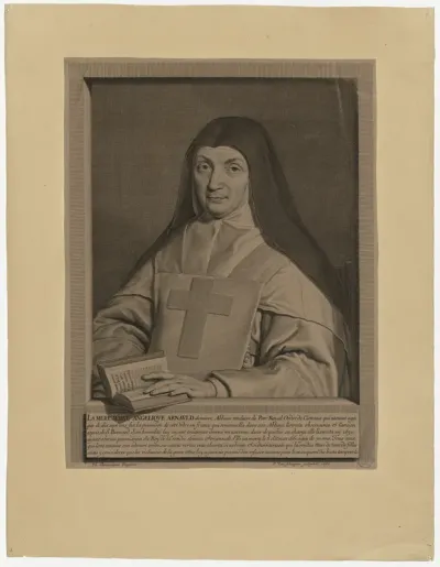 La Mere Marie Angélique Arnauld derniere Abbesse titulaire de Port Royal Ordre de Citeaux [...] Ph. Champaigne Pingebat. P. Van Schuppen Sculpebat 1662