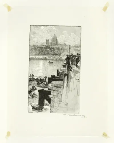 La Montagne Sainte-Geneviève, rue de l'Estacade, plate four from Le Long de la Seine et des Boulevards