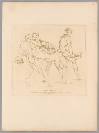 La Mort d'Adonis (The Death of Adonis), from Recueil d'estampes d'après les plus beaux tableaux et d'après les plus beaux desseins qui sont en France (Cabinet Crozat)
