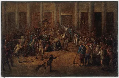 La mort de Flesselles, prévôt des marchands, devant l'Hôtel de Ville, le 14 juillet 1789