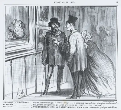 La peintre qui a eu un tableau refuse, from L'Exposition de 1859, published in Le Charivari, April 27, 1859