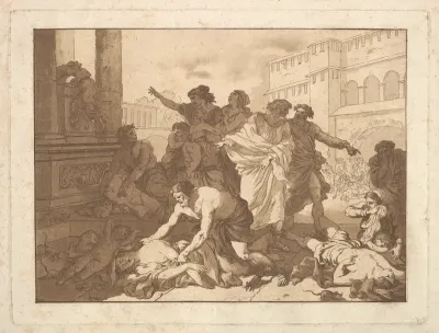 La Peste chez les Philistins (Plague Among the Philistines), in an album containing Recueil de Compositions par Lagrenée Le Jeune (Collection of Compositions by Lagrenée the Younger)