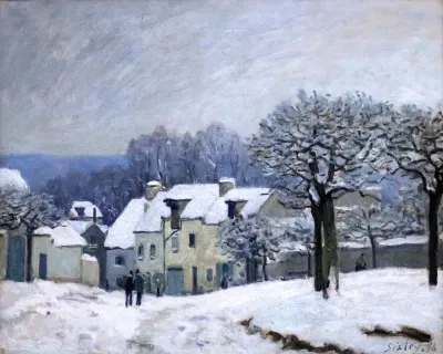 La Place du Chenil à Marly, effet de neige