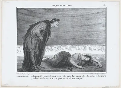 La Princesse. –Voyons, être féroce, finis-en..., from Croquis Dramatiques, published in Le Charivari, January 26, 1857