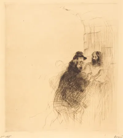 La rencontre sous la voute (2e planche) (The Meeting under the Arch) (second plate)