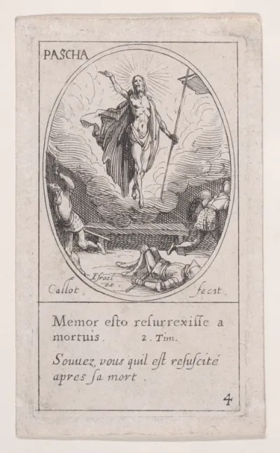 La Résurrection du Christ (The Resurrection of Christ), Easter, scene 4 from Images des Fêtes Mobiles (Images of Moveable Feasts from the Christian Calendar), part of "Les Images De Tous Les Saincts et Saintes de L'Année" (Images of All of the Saints