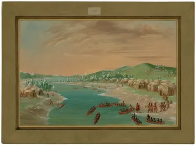 La Salle and Party Arrive at the Village of the Illinois.  January 1, 1680