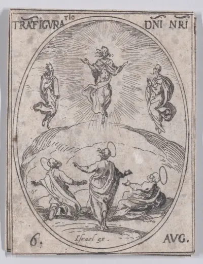La Transfiguration de Notre-Seigneur (The Transfiguration of Christ), August 6th, from "Les Images De Tous Les Saincts et Saintes de L'Année" (Images of All of the Saints and Religious Events of the Year)