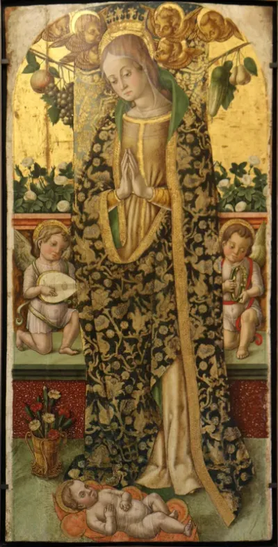 La Vierge adorant l'Enfant entre deux angelots musiciens