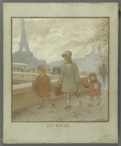 La ville : Esquisse pour le préau de l'école des filles de la rue Dupleix, 15ème arrondissement de Paris