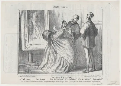 La Visite à l'Atelier, from Croquis Parisiens, published in Le Charivari, May 22, 1857