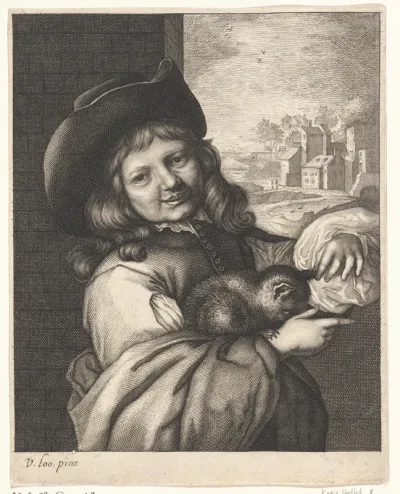 Lachende jongen met kat