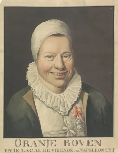 Lachende prinsgezinde vrouw, 1813