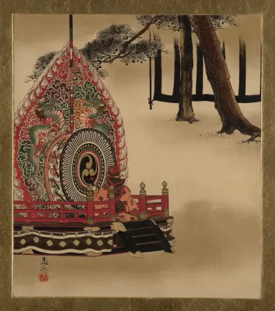Lacquer Paintings of Various Subjects: Drum for Gagaku Dance