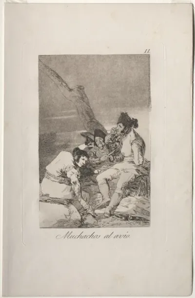Lads Making Ready, Plate 11