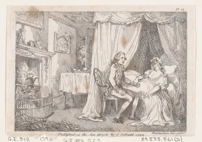 Lady Booby attempts to seduce the immaculate Joseph, from "The Adventures of Joseph Andrews, and His Friend Mr. Abraham Adams"