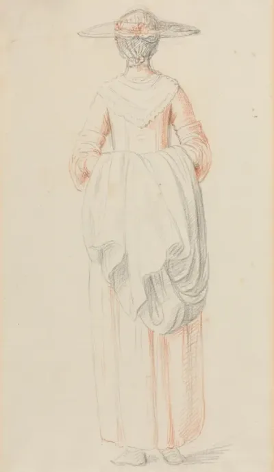 Lady Holding Her Cloak from Behind