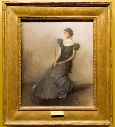 Lady in Green and Gray