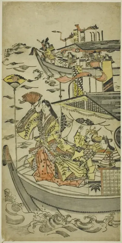 Lady Tamamushi raising a fan target