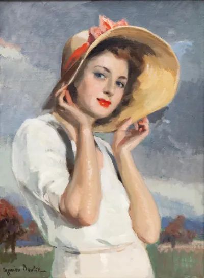 Lady with straw hat