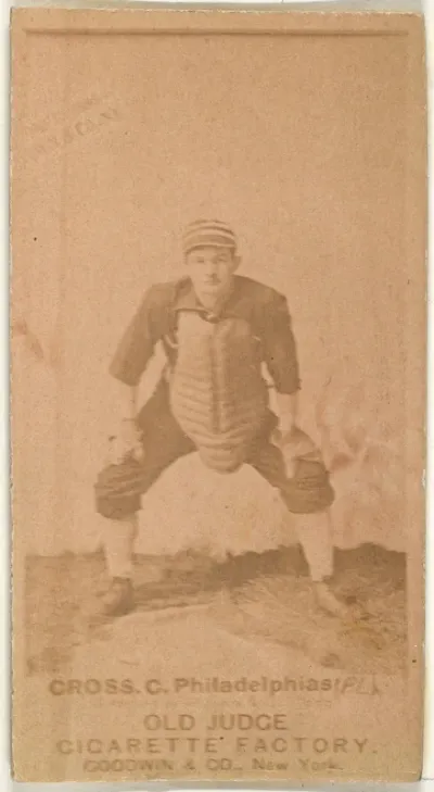 Lafayette "Lave" Napoleon Cross, Catcher, Philadelphia, from the Old Judge series (N172) for Old Judge Cigarettes