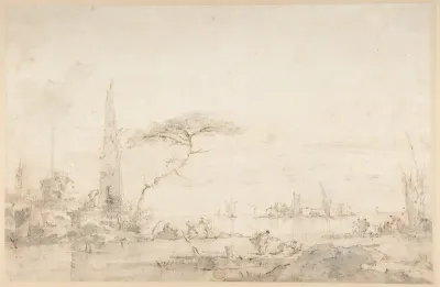 Lagoon Capriccio with an Obelisk