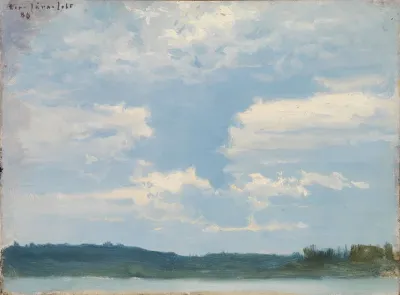 Lake Landscape, Cloudy Sky