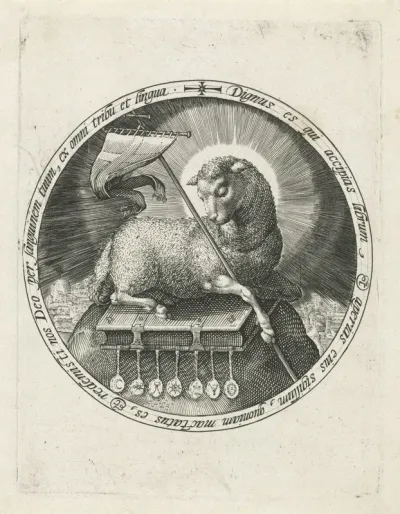 Lam Gods op het boek met de zeven zegels